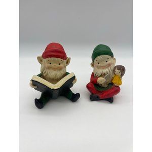 Vintage Homco Ceramic Christmas Elves Elf Pixie Home Decor